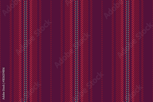 Graph stripe lines background, plank textile fabric texture. Scrapbooking seamless vertical vector pattern in pink and red colors.