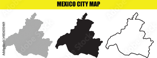 Mexico city map in three different styles