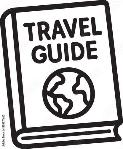 An illustrated travel guide, featuring a detailed globe emblem, embodies the spirit of exploration and adventure, inviting viewers to embark on new journeys.