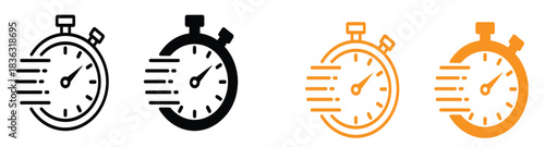  Measurement, time-keeping, deadline, time management concept. Time countdown device view from different sides.