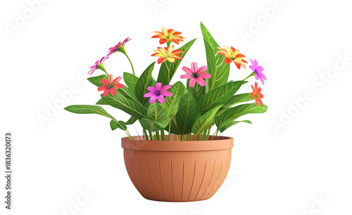 Pink hyacinth flower in a pot