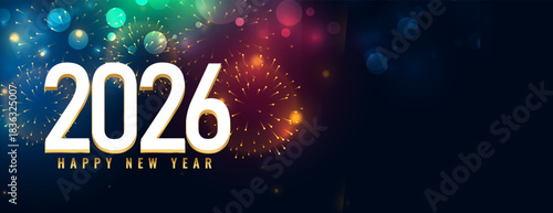 2026 new year firework celebration banner design