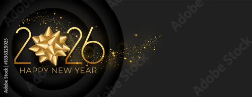2026 new year dark wallpaper with shiny glitter effect