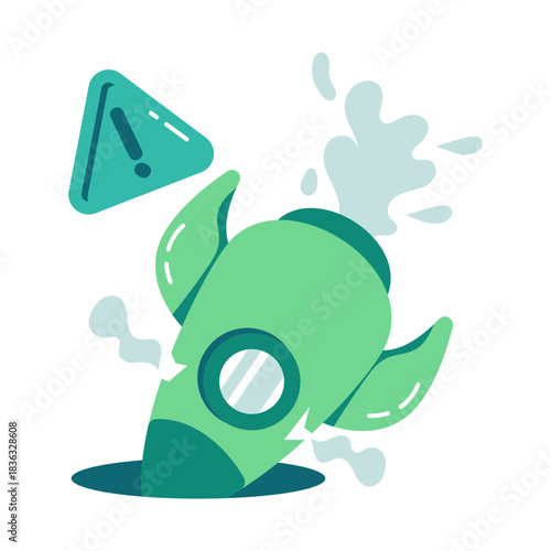 Perfect design icon of startup failure 