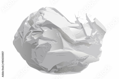 A crumpled ball of paper showcasing textures and a discarded concept