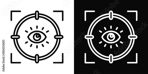 Focus Icon White And Black Background Style