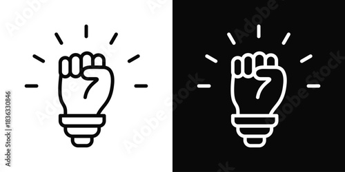 Motivation Icon White And Black Background Style
