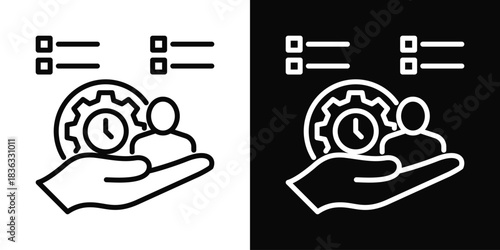 Self Discipline Icon White And Black Background Style