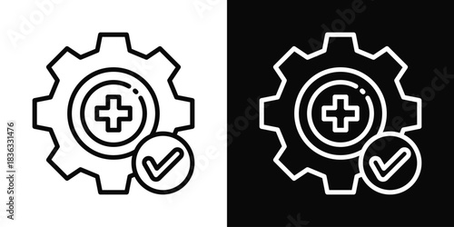 Health Optimization Icon White And Black Background Style