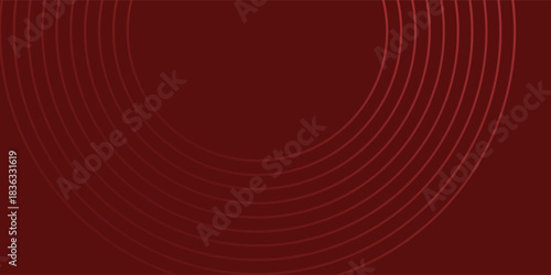Abstract red background with glowing curve lines. Modern shiny red gradient geometric circle lines pattern. Futuristic concept. Suit for banner, brochure, poster, presentation, cover, website