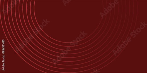 Abstract red background with glowing curve lines. Modern shiny red gradient geometric circle lines pattern. Futuristic concept. Suit for banner, brochure, poster, presentation, cover, website