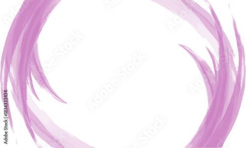 紫の水彩ブラシ円形フレーム（ベクター背景） /Purple Watercolor Brush Circle Frame Vector