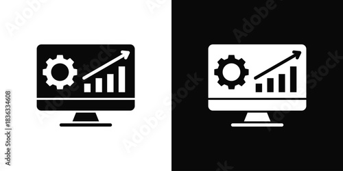 Dashboard Icon Set White Black Background Style