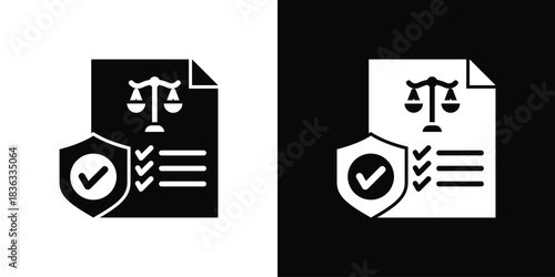 Compliance Icon Set White Black Background Style
