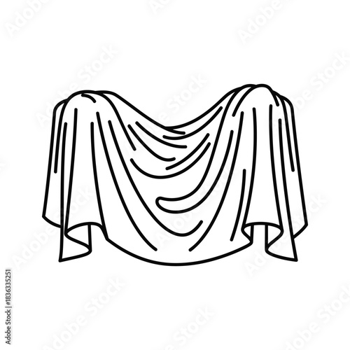 Draped Cloth Covering an Object Line Art Icon