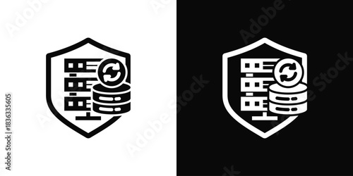 Retention Icon Set White Black Background Style