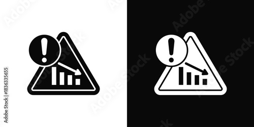 Risk Icon Set White Black Background Style
