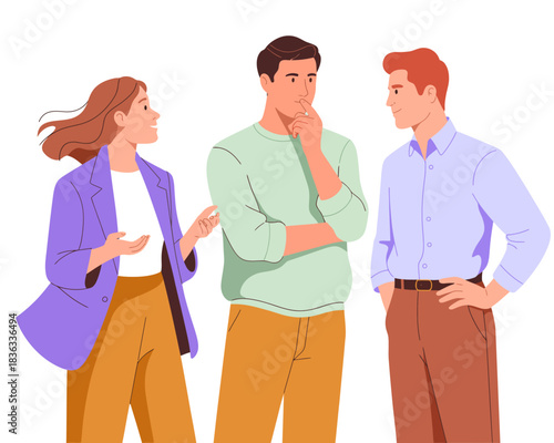 A lively conversation among three friends, embodying togetherness, communication, and connection, illustrating the importance of social interaction and friendship in everyday life.