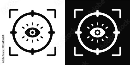 Focus Icon White And Black Background Style