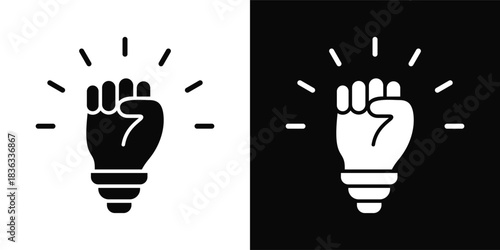 Motivation Icon White And Black Background Style