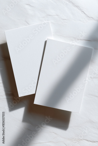 Soft neutral duo card mockup in daylight