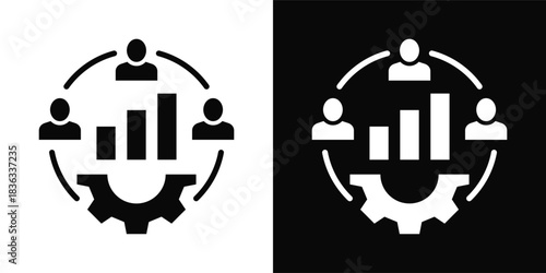 Skill Improvement Icon White And Black Background Style