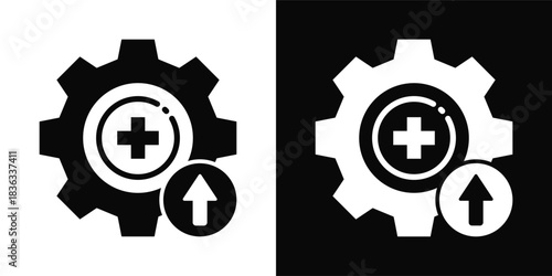 Health Optimization Icon White And Black Background Style