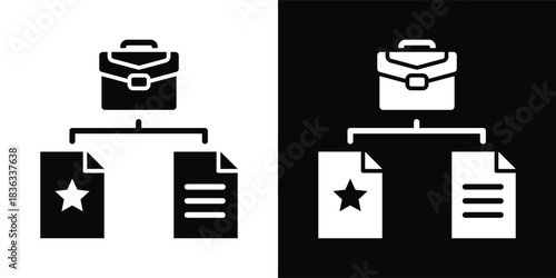 Work Prioritization Icon White And Black Background Style