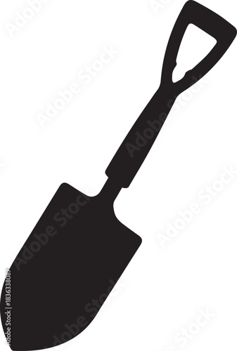 Silhouette vector art of garden shovel
