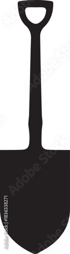 Silhouette vector art of garden shovel