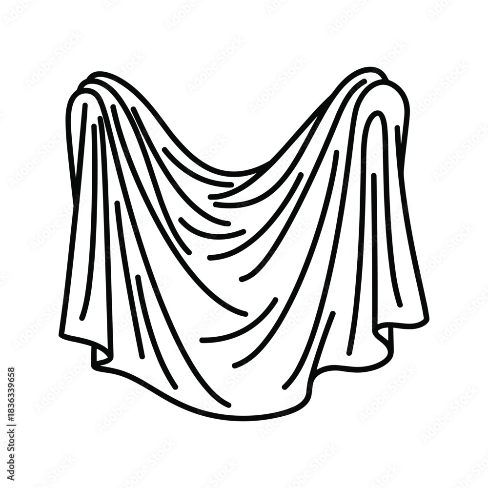 Obraz premium Draped Fabric Outline Illustration