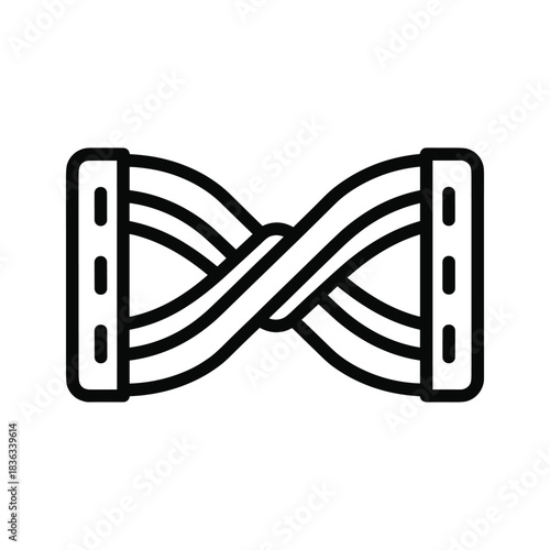 Intertwined Data Cable with Connectors Outline Icon