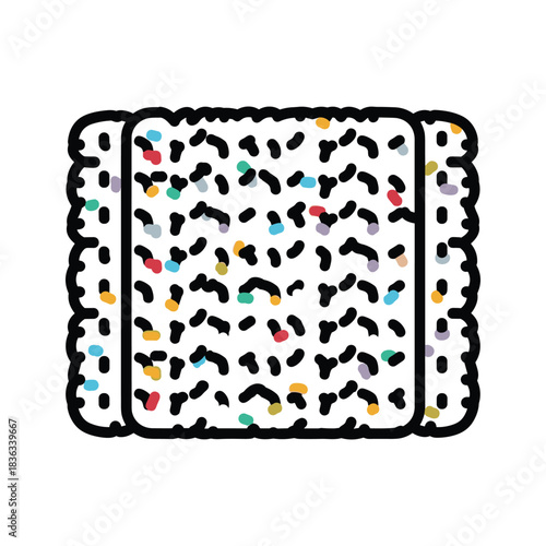Doodle Sprinkled Snack Bar Illustration with Wavy Edges