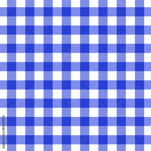 Buffalo Check blue rapport. Plaid pattern. Seamless checkered repeating tile. Check square backdrop. Repeat background tartan. Repeating flannel in simple. Fabric grid print. Abstract texture 