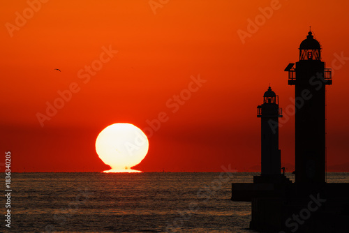 師走の達磨夕日