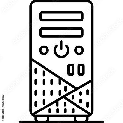 CPU Tower Outline Icon
