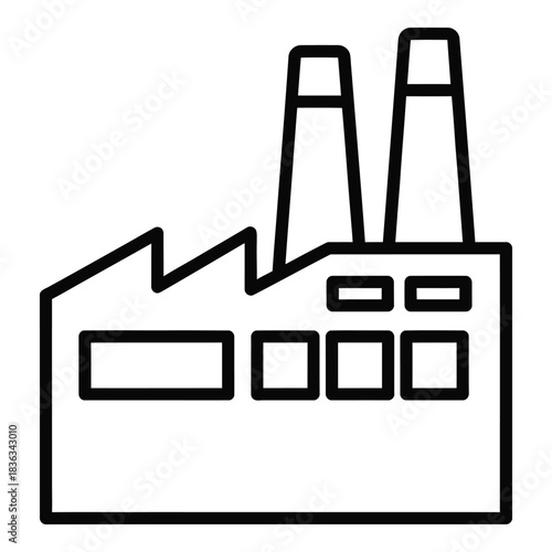 Industrial facility outline icon for web and mobile applications design
