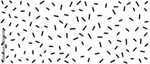 Scattered small dash pattern. Seamless black sprinkle illustration background.
