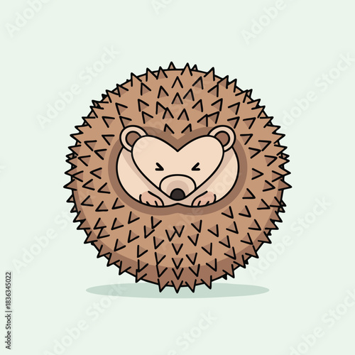 Adorable Hedgehog Curled Up in Defensive Ball