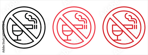 Promote Wellness and Health with a No Smoking and No Alcohol Sign for a Modern, Smoke-Free and Alcohol-Free Environment and Lifestyle