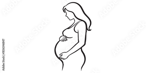 Pregnancy outline icon vector