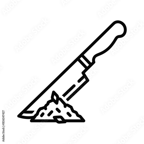 Knife Chopping Food Outline Icon