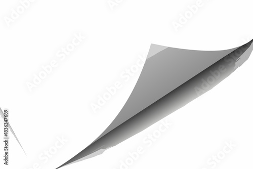 A curled paper corner with a white background simple and minimalistic design