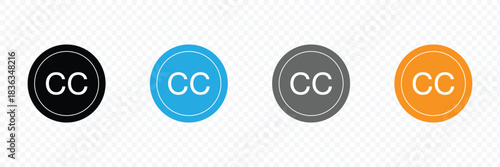 Closed caption line icon on white and black background. EPS 10 .Vector illustration .