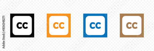 Closed caption line icon on white and black background. EPS 10 .Vector illustration .