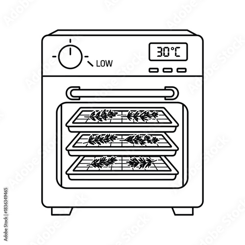 Food Dehydrator Drying Herbs Outline Icon
