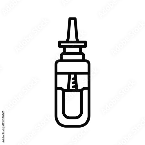Nasal Spray Bottle Line Icon