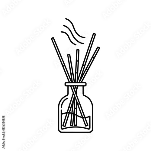 Reed Diffuser Icon with Scent Waves