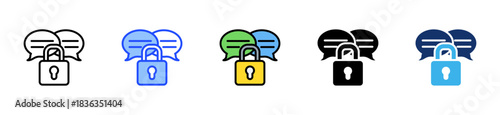 Private Chat Icon Collection With Multiple Styles