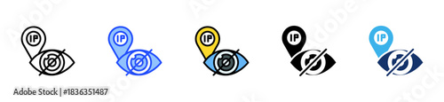 Ip Privacy Icon Collection With Multiple Styles